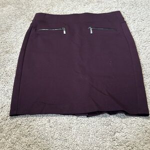 Liverpool Jeans  Purple Mini Stretch Zippered Pocket Front Pencil Skirt Size 6